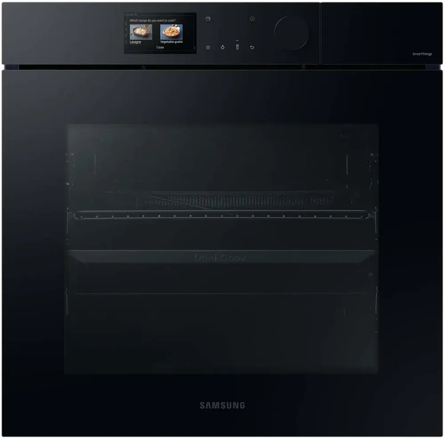 Samsung Einbaubackofen Dual Cook, 76 l, Dampfgaren, Pyrolyse, Auto-Tür, Kamera, SmartThings, Air Fry, Schwarzglas