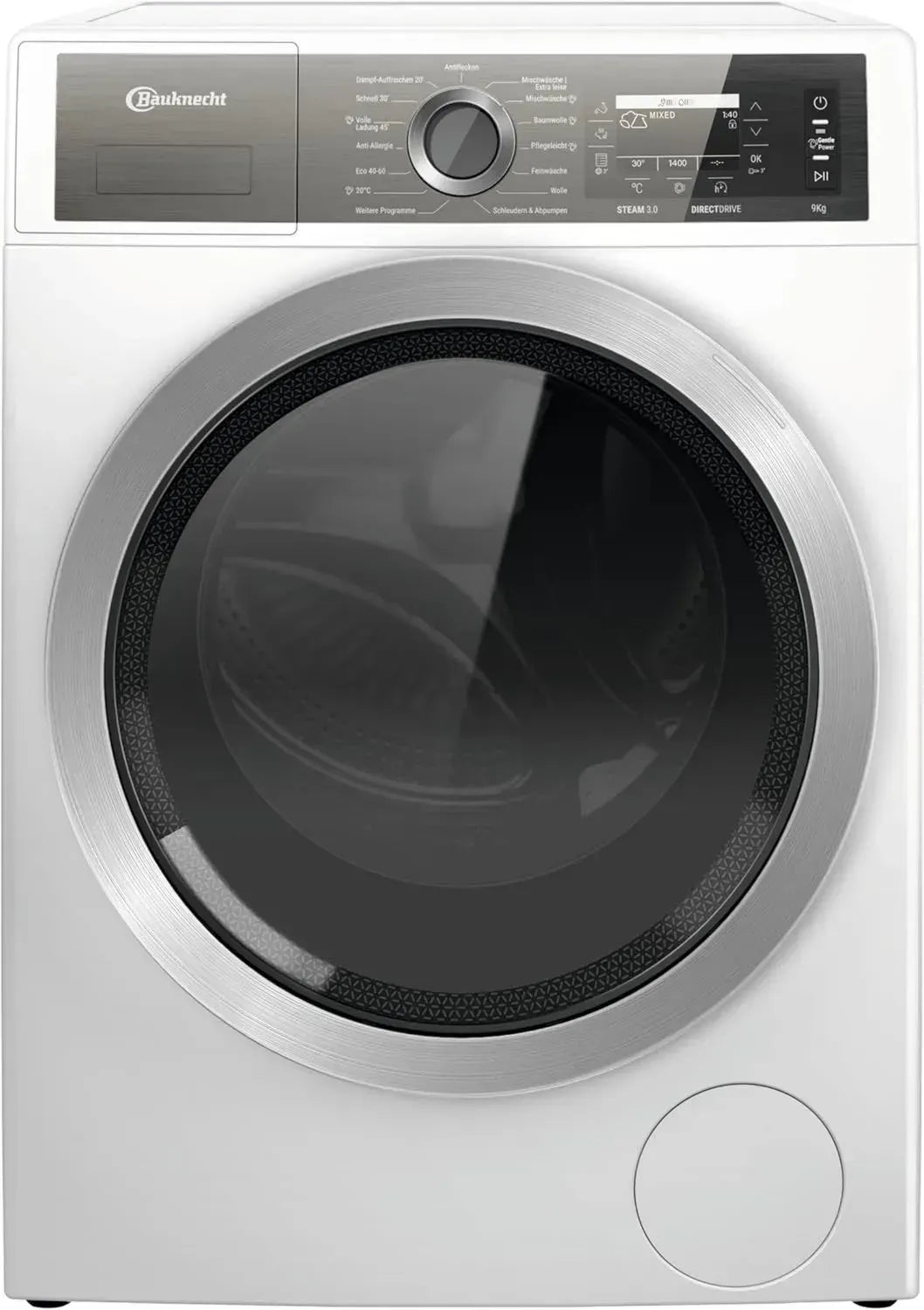 Bauknecht B7 99 SILENCE Waschmaschine mit Gentle-Power, A-30%, SteamHygiene, SteamRefresh, SteamFinish, Leise Betrieb, Direct Drive-Motor, Volle Ladung in 45 Minuten, Vollwasserschutz