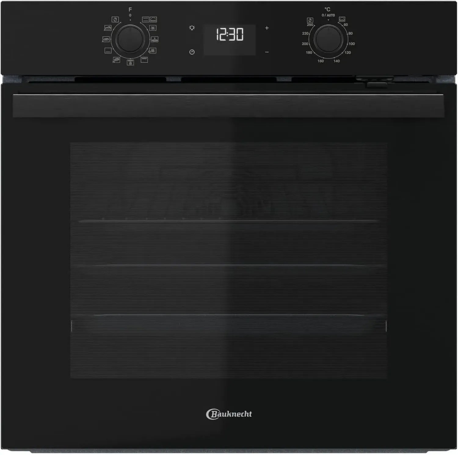 Bauknecht Einbau-Backofen 71L, 12 Funktionen, Power-Heißluft, FlexiClean, versenkbare Bedienelemente, Schwarzglas