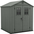 Keter Darwin Gartenhaus 6x6, Salbeigrün, Holzdesign, 3,3 m², 190x183x221 cm