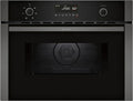 Neff N 50 Einbau-Mikrowelle 60x45 cm mit Heißluft, Easy Clean, LCD-Display, Automatikprogramme, Grill, Graphitgrau