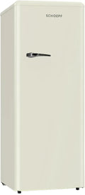 Retro-Kühlschrank RKS245, 238L, LED-Licht, Höhenverstellbare Füße, 40 dB, Creme