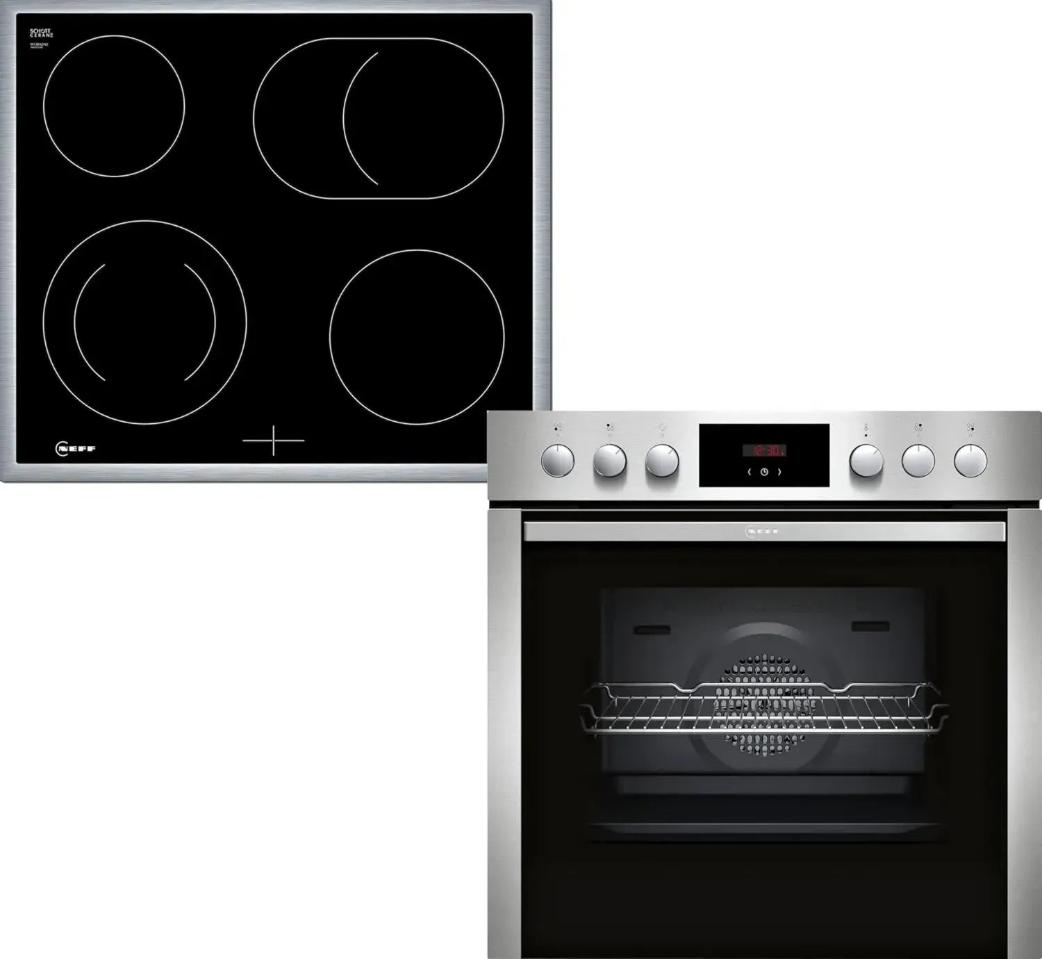 NEFF EDX40 Backofen-Set mit EasyClean und CircoTherm, 60x60 cm, inkl. N50 Kochfeld mit Bräterzone