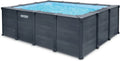 Intex Rechteckiger Aufstellpool Graphitgrau mit Filterpumpe und Zubehör, 400x300x124 cm