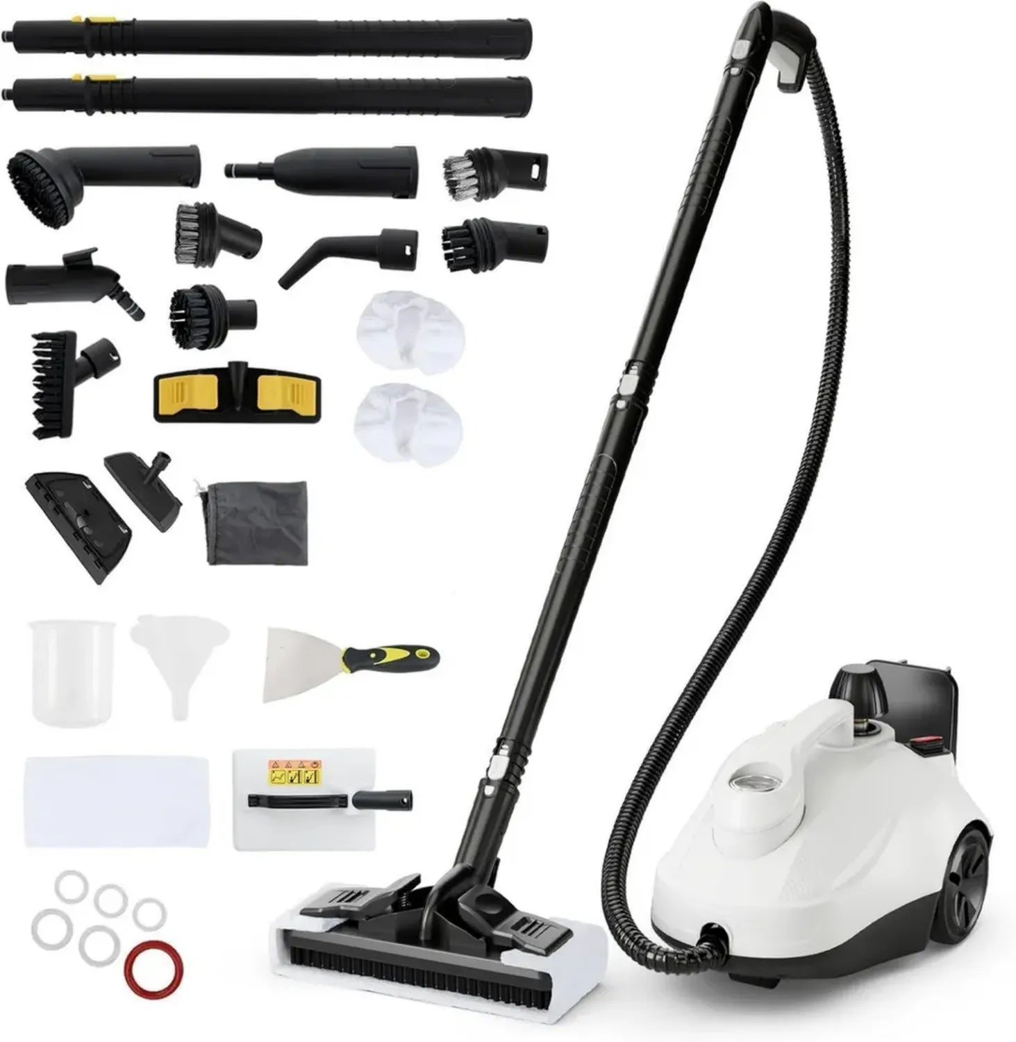Hochleistungs-Dampfreiniger 2000W mit 5 bar Druck, 22 Zubehörteilen, 1,8 L Tank, Aufheizzeit 8 min, ideal für Teppiche, Böden, Fliesen und Fenster